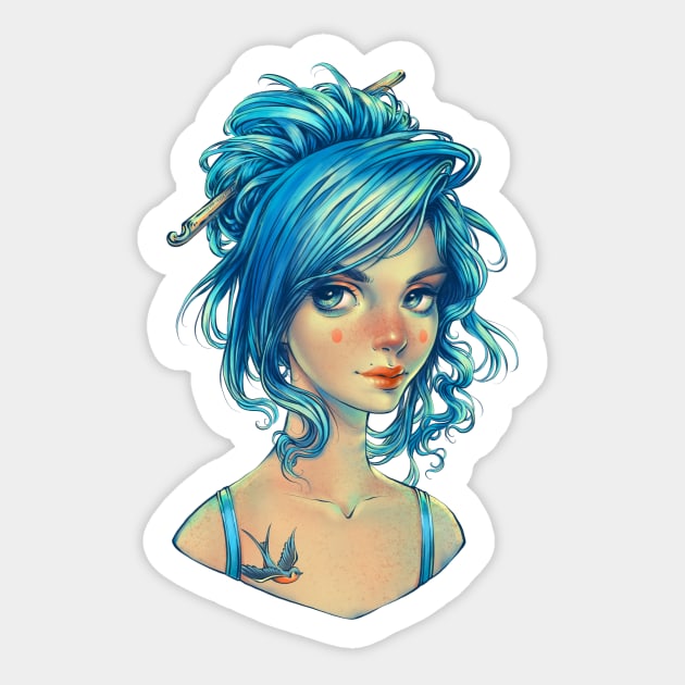 Blue bird Sticker by Dimary